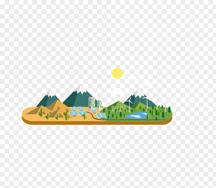 Vector Color Fresh Mountain Forest Ecology Euclidean PNG