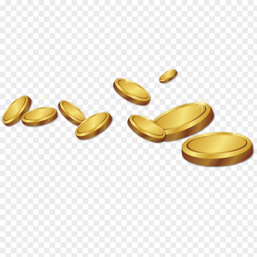 Vector Scattered Coins Gold Coin Computer File PNG