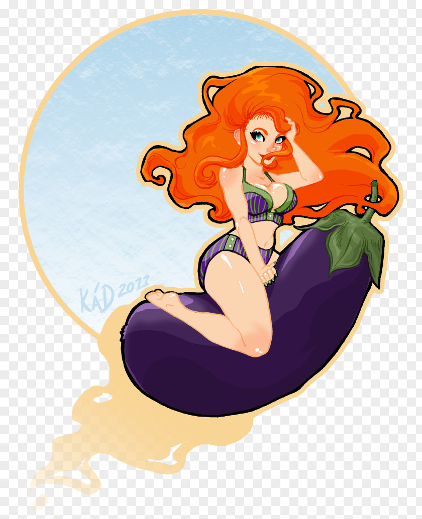 Eggplant Lady Blackhawk Cham Mermaid PNG