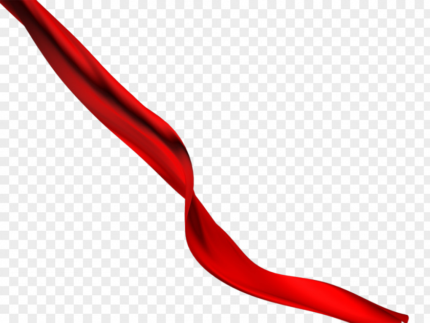 Red Ribbon Textile Pongee PNG
