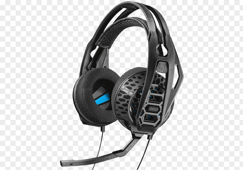 Bluetooth Gaming Headset Blue Plantronics RIG 500E 203802-03 7.1 Surround Sound Video Games PNG