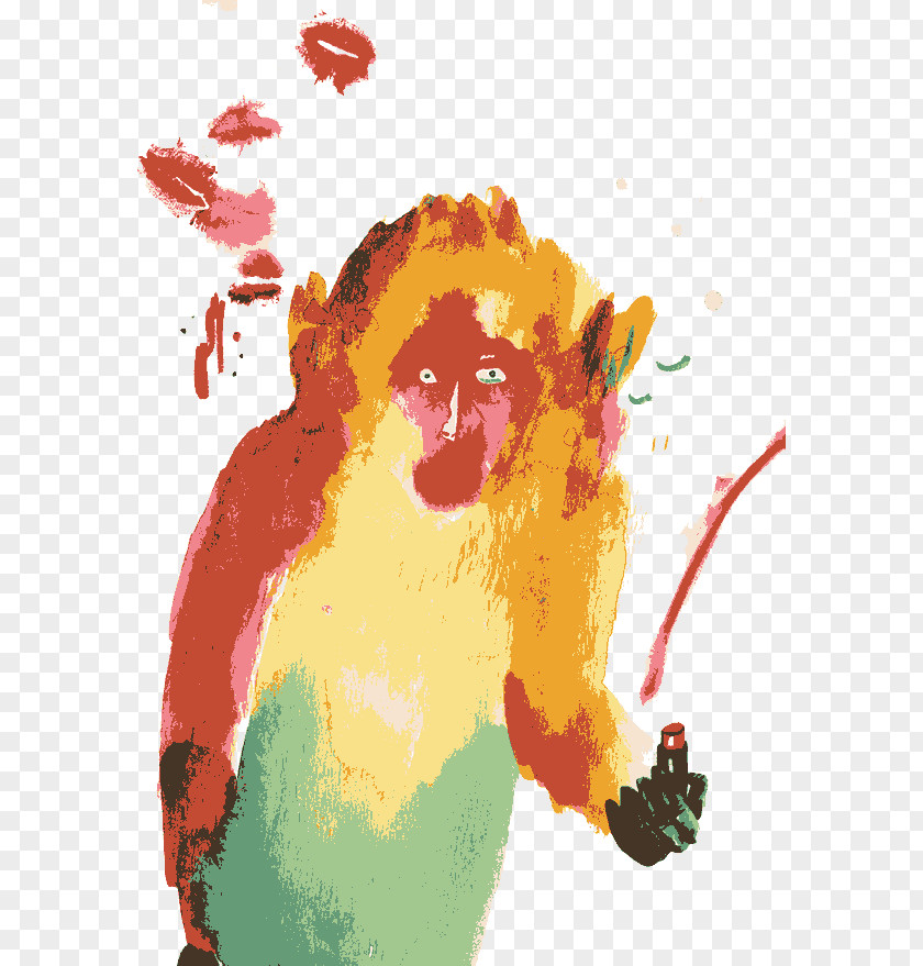 Lipstick Monkey Visual Arts Mad About Monkeys Watercolor Painting Illustration PNG