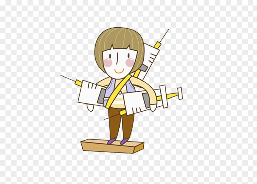 Needle Lady Cartoon Clip Art PNG