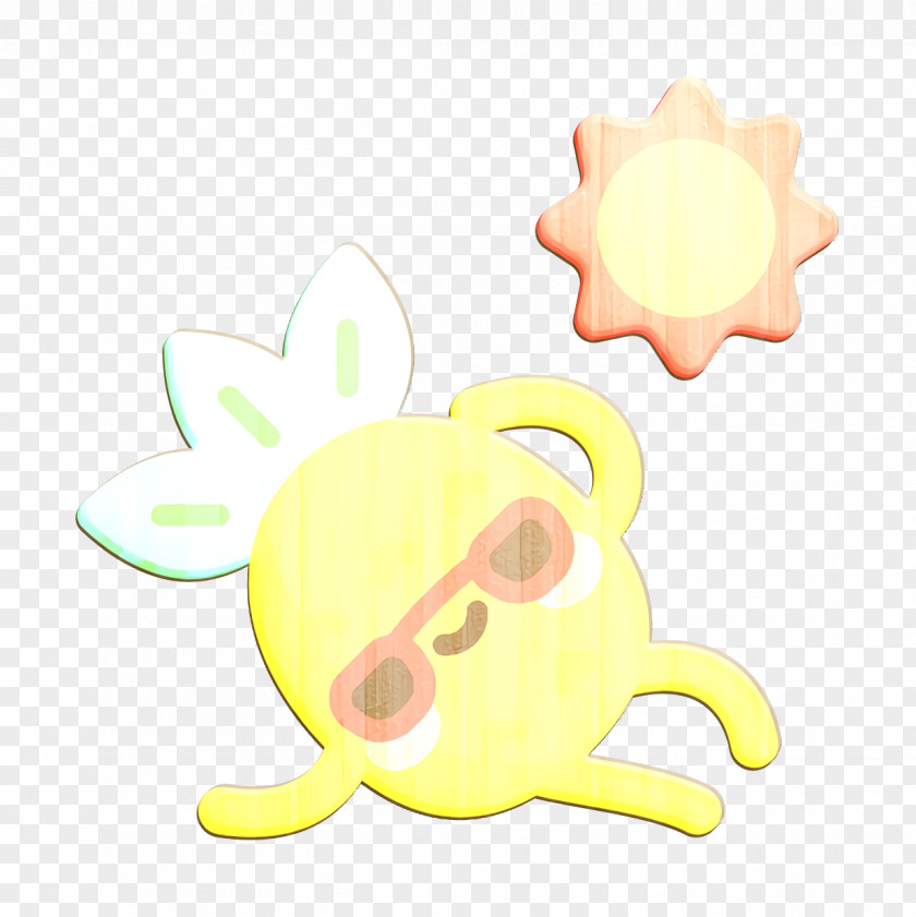 Summer Icon Pineapple Character Sunbathing PNG