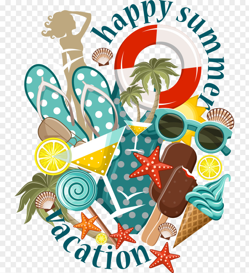 Vector Beach Design Posters Summer Illustration PNG