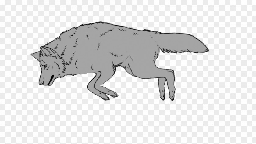 Animation Gray Wolf Walking Line Art PNG
