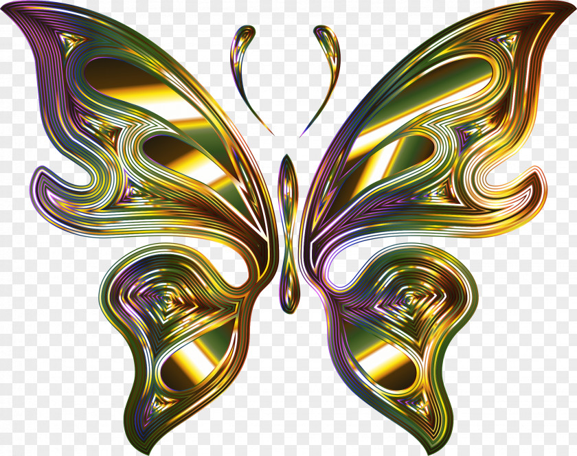 Gold Butterfly Wings Cars Clip Art PNG