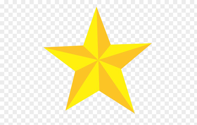 Golden Five-pointed Star Euclidean Vector PNG