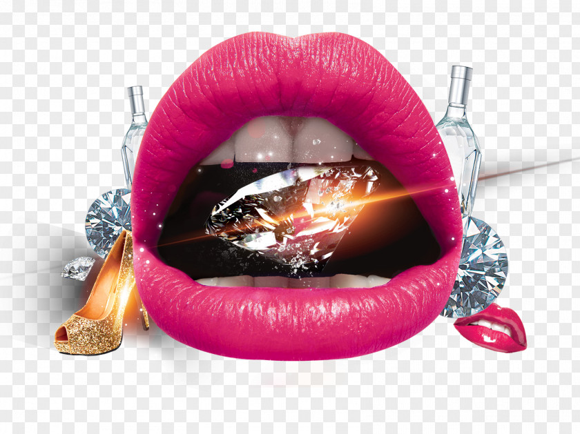 Lips Lip Diamond Mouth PNG