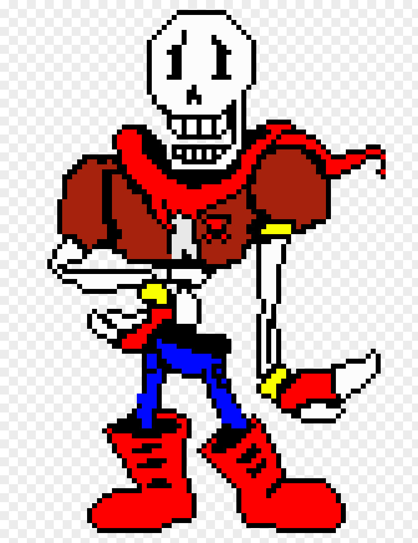 Papyrus Pixel Art Undertale Bead PNG