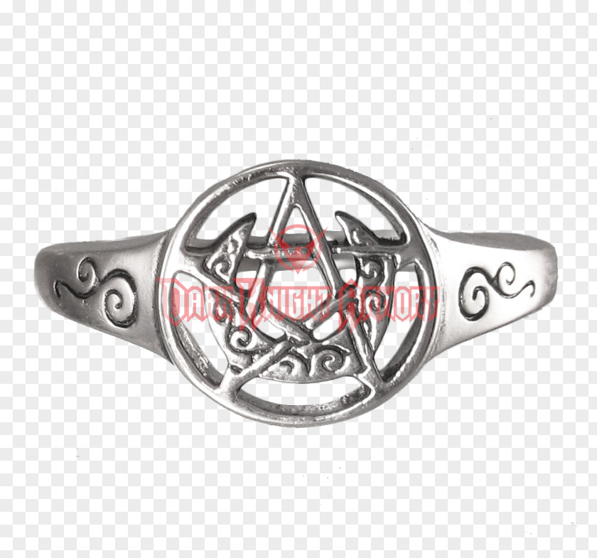 Ring Pentacle Wicca Pentagram Silver PNG