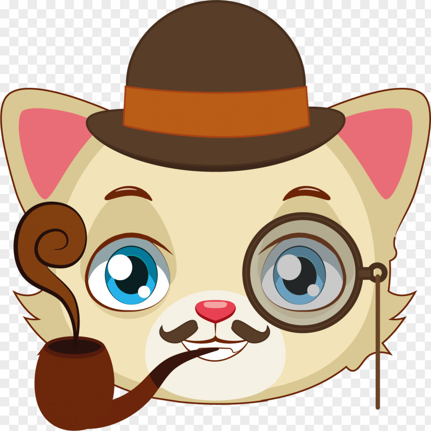 Vector Hand-painted Cute Kitten Wildcat Royalty-free PNG