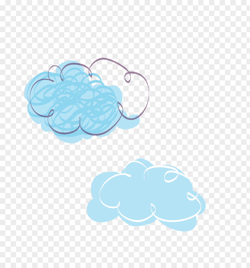 Clouds Turquoise Pattern PNG