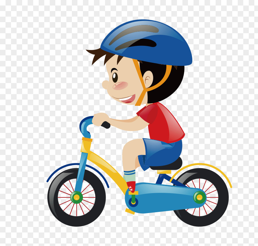 Cute Cartoon Children Ride Bike Bicycle Cycling Stock Photography PNG