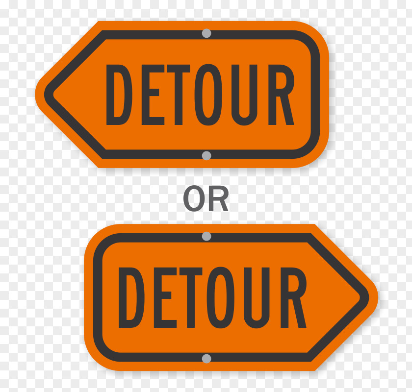Detour Flyer Traffic Sign Vehicle License Plates Logo PNG