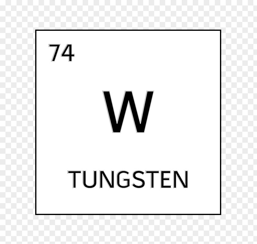 Tungsten White Yellow Symbol Chemical Element PNG