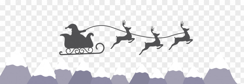 Vector Flying Santa Claus's Reindeer Christmas PNG