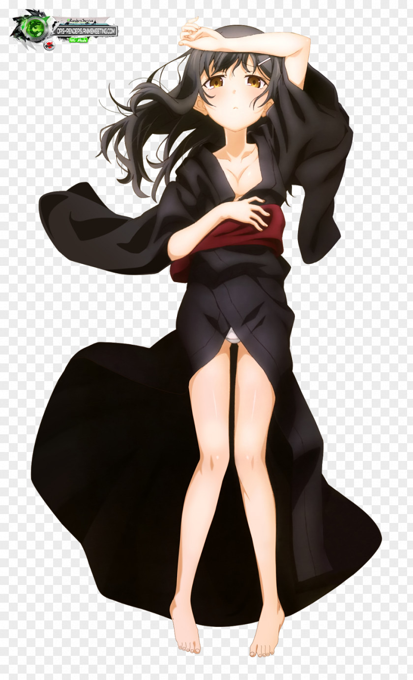 Black Hair Cartoon Character Figurine PNG