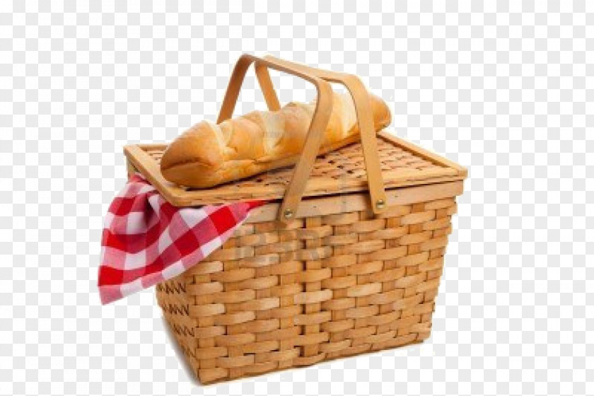 Picnic Baguette Table Baskets Wicker PNG