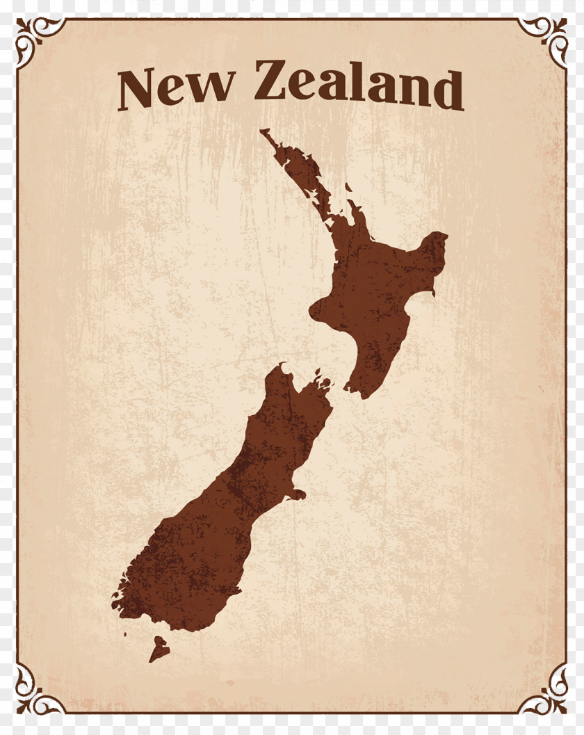 Retro New Zealand Map Stock Photography Royalty-free Illustration PNG