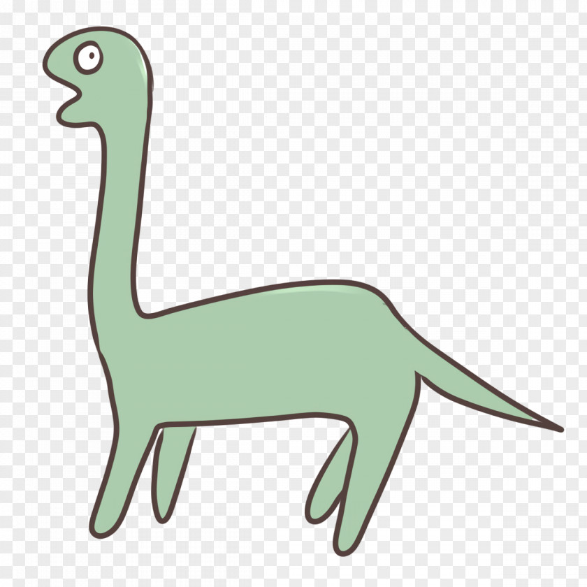 Velociraptor Standing Green Line Beak PNG