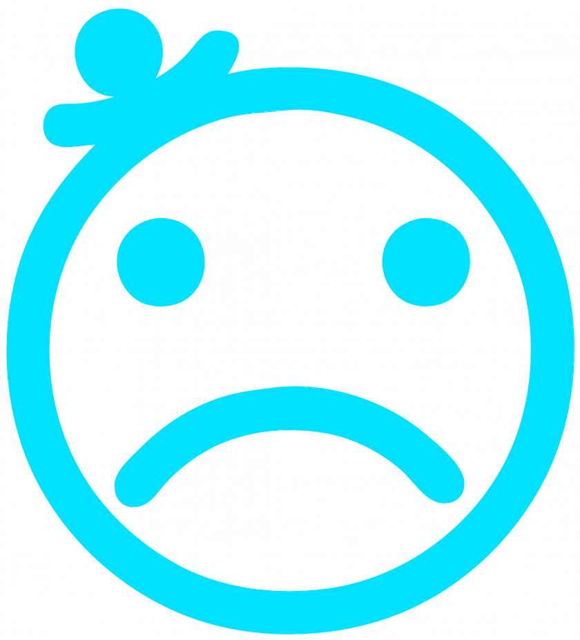 Blue Sad Smileys Cartoon Face Clip Art PNG