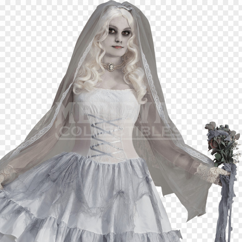 Ghost Victorian Era Halloween Costume Bride PNG