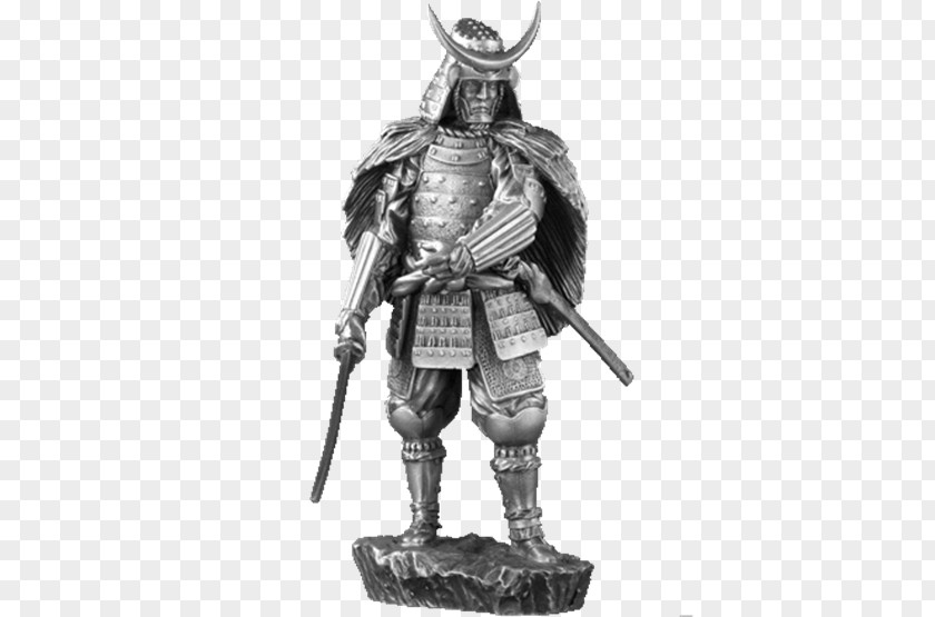 Japanese Samurai Warrior 16th Century Figurine Sculpture PNG