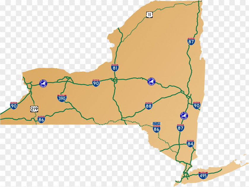Route New York City State Thruway Upstate Highway Road Map PNG