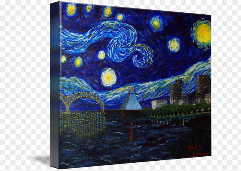 Starry Night Memphis The Painting Art Acrylic Paint PNG