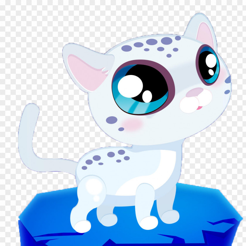 Big Eyes Leopard Cartoon Style Whiskers Cat Kitten Clip Art PNG