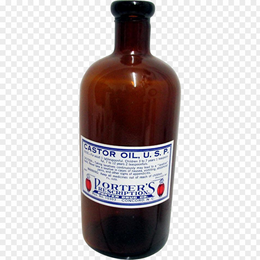 Bottle Glass Castor Oil PNG