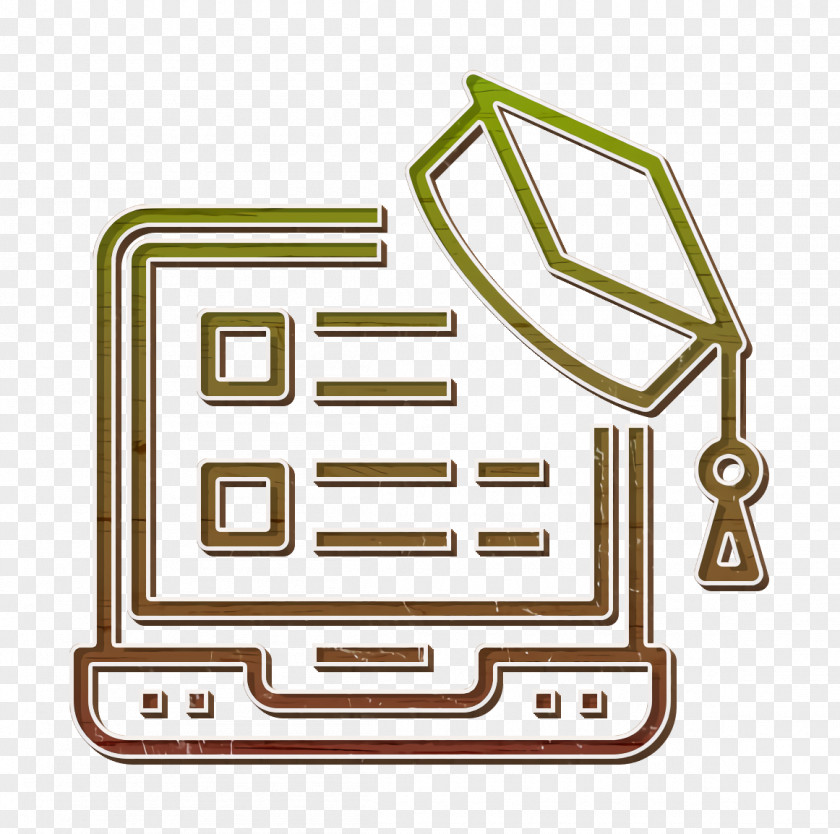 Elearning Icon Book And Learning Mortarboard PNG