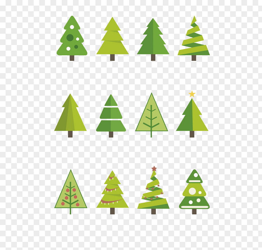Cartoon Tree Christmas Fir Vecteur PNG