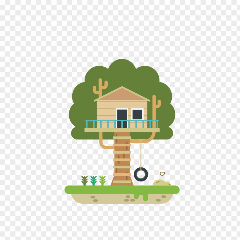 Cartoon Tree House PNG