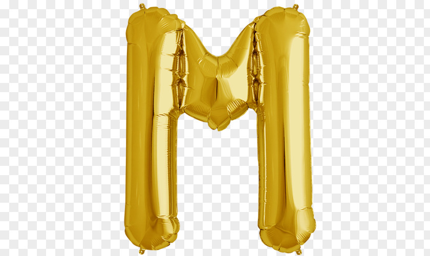 Letter M Gas Balloon Party Gold PNG