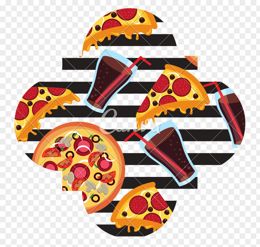 Sticker Orange Pizza Background PNG