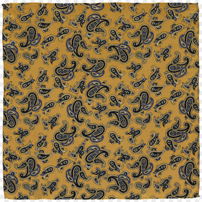 Upscale Men's Clothing Accessories Border Texture Paisley Yellow Einstecktuch Handkerchief Silk PNG