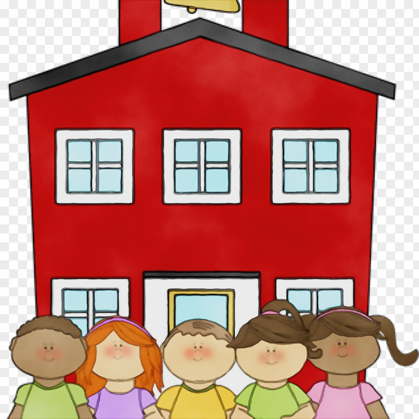 Child Building School Cartoon PNG