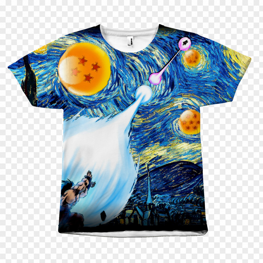 T-shirt Goku Vegeta The Starry Night Majin Buu PNG