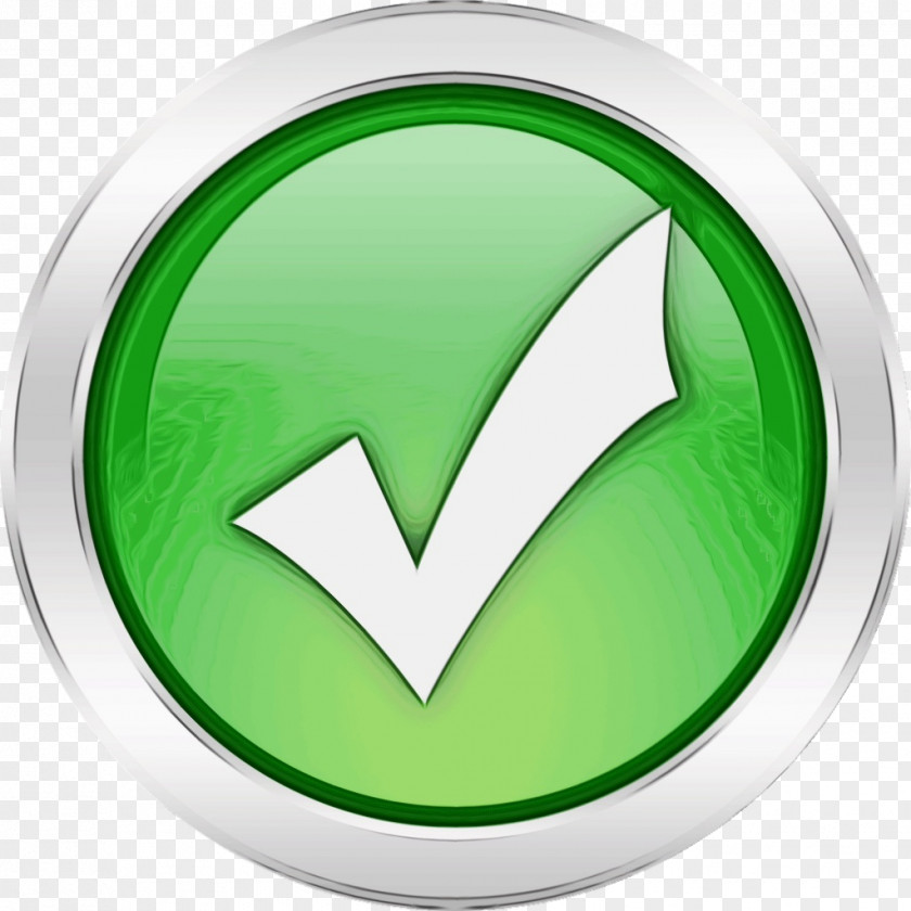 Button Emblem Green Check Mark PNG