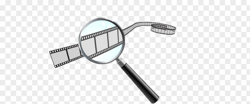 Film And Magnifying Glass Photographic PNG