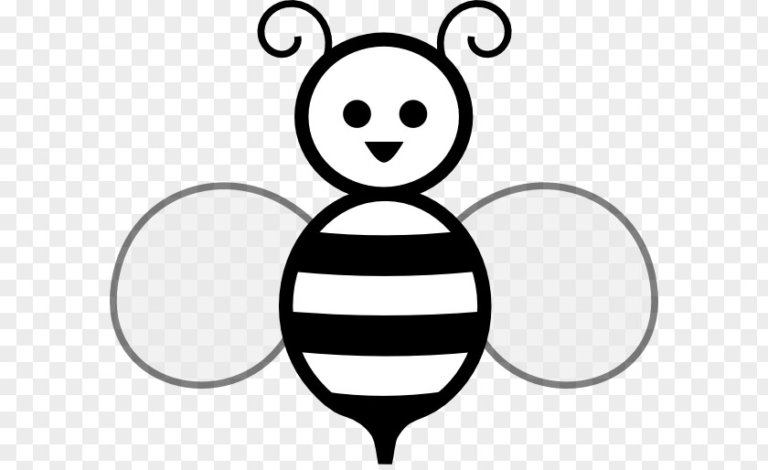Black And White Bee Free Content Clip Art PNG