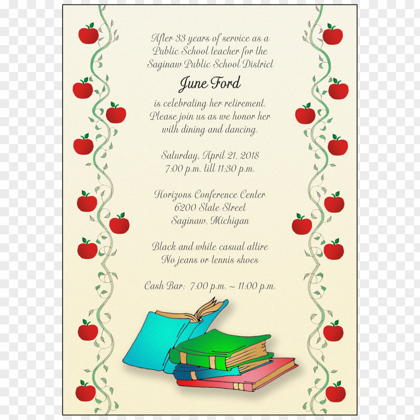 College Function Invitation Card Wedding Greeting & Note Cards Retirement Teacher Party PNG