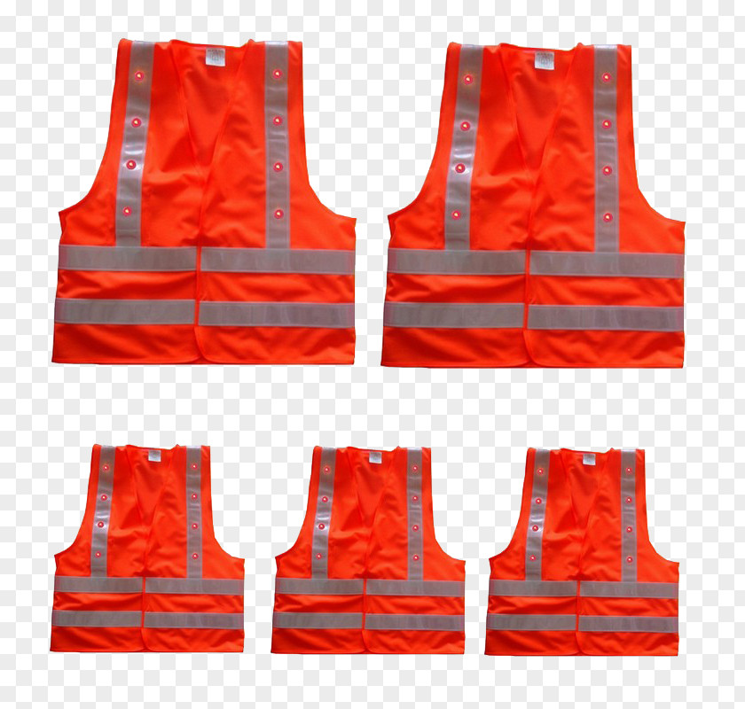 Gilets Waistcoat Baustelle Glow Stick Red PNG