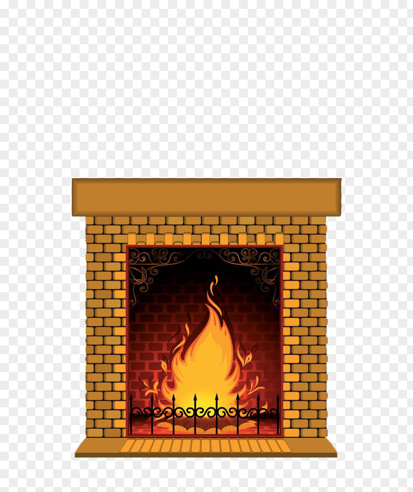 Hand Painted Fireplace Cartoon Royalty-free Clip Art PNG