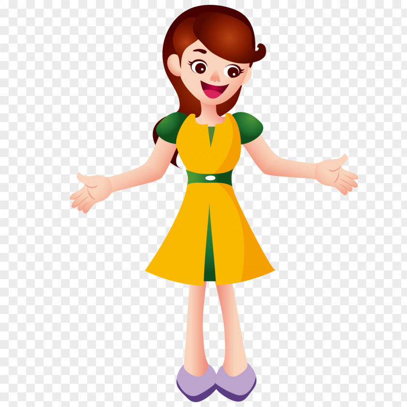 Happy Teacher Cartoon Illustration PNG