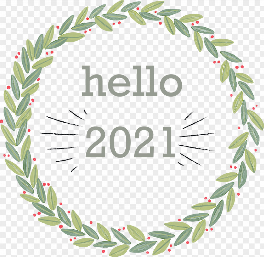 Hello 2021 Happy New Year PNG