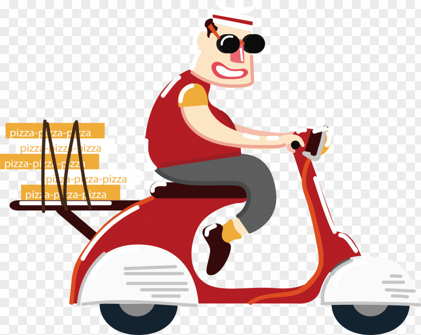 Ride A Motorcycle To Deliver Pizza Delivery Fast Food PNG