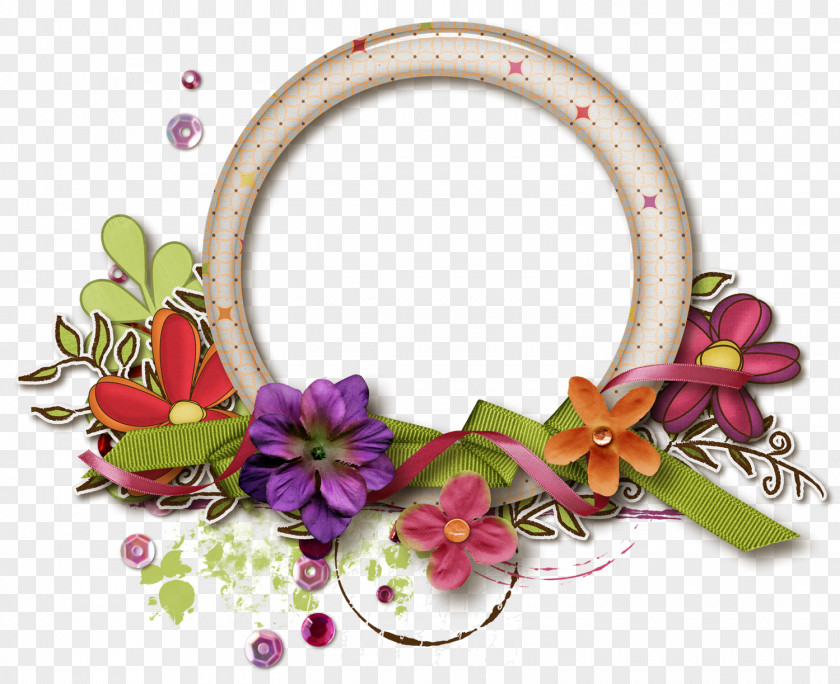 Flower Round Picture Frames Clip Art PNG
